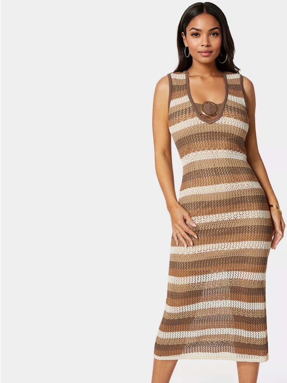 bebe Crochet Ring Sweater Dress